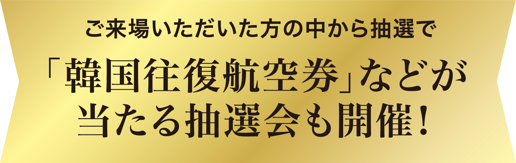 ご来場いただいた方の中から抽選で「韓国往復航空券」などが当たる抽選会も開催!
